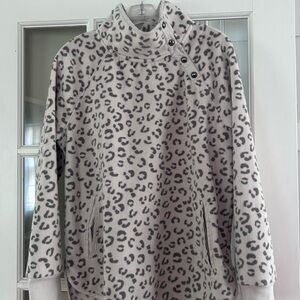 Leopard Print Fleece Pullover